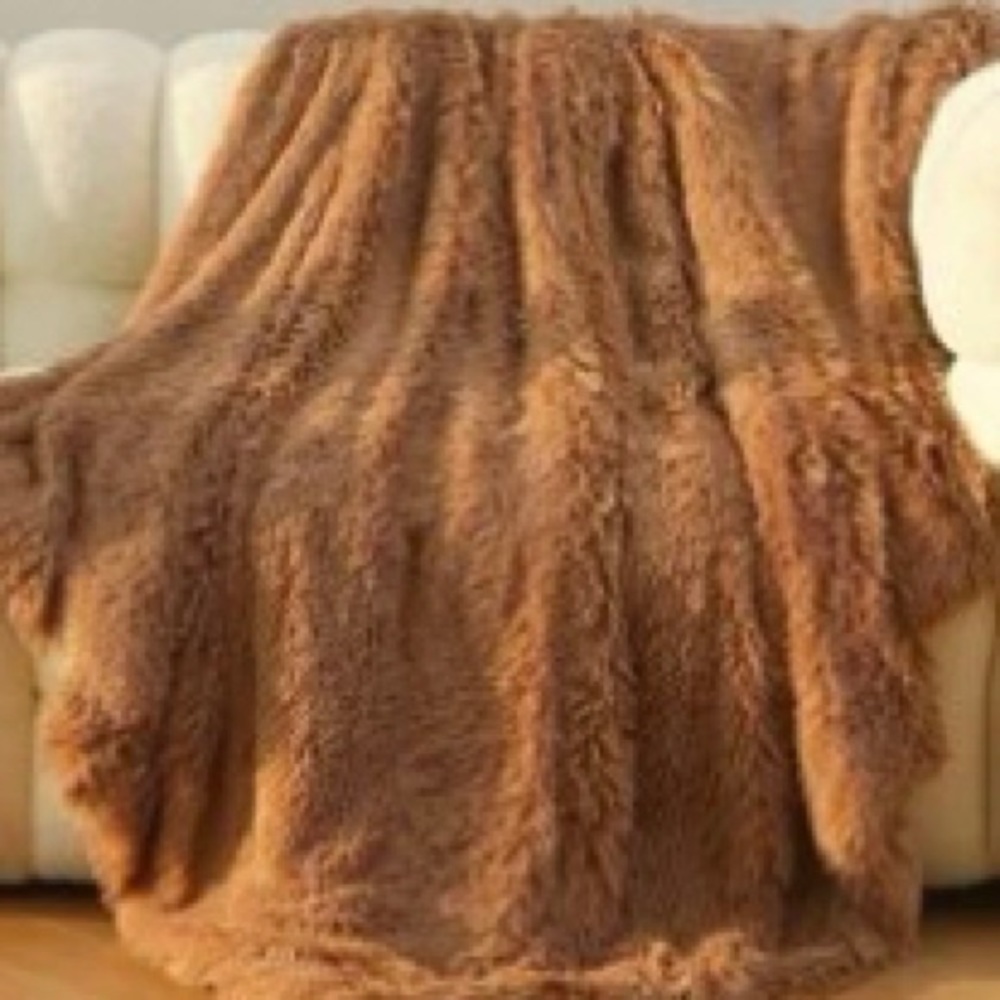 Peach throw blanket